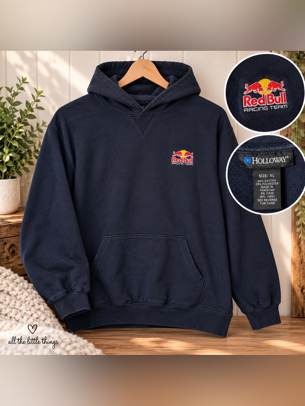 Holloway Navy Blue Red Bull Racing Hoodie